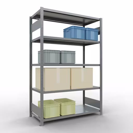 Afbeelding nr. 14 van het artikel basisrek, legbord, insteeksysteem MULTIplus250, 2000 x 1300 x 600 mm, 5 legborden, lengtestangen, verzinkt uit de productgroep insteeksysteem van Schulte Lagertechnik