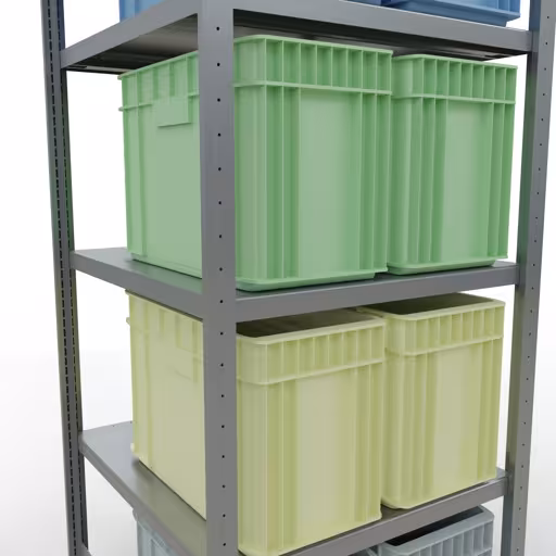 Figuur nr. 13 van het artikel basisrek, legplank, insteeksysteem MULTIplus250, 2000 x 750 x 800 mm, 5 legborden, lengtestangen, verzinkt uit de insteeksysteem productgroep van Schulte Lagertechnik.