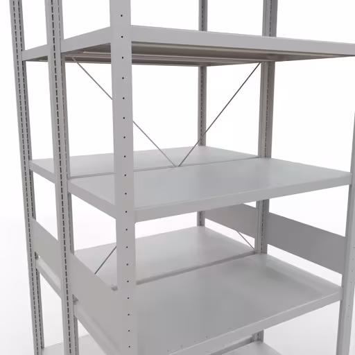 Basisplank, dubbele plank, rekkensysteem MULTIplus250, 3000 x 1000 x (2x500) mm, 2x7 planken, kruisschoor, RAL 7035 lichtgrijs van Schulte Lagertechnik uit het rekkenprogramma