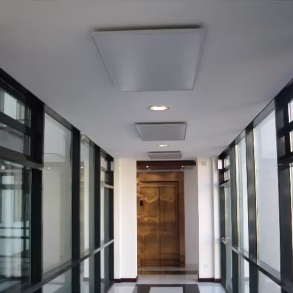 Infraroodverwarming aluminium paneel plafondmontage hangend wit van Ximax Ximax infraroodstraler aluminium paneel plafondmontage hangend wit, infraroodstraler