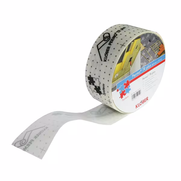 PERMO TR plus transparant plakband, breedte 60 mm, rol 25 m van Klöber uit de categorie schuine daken