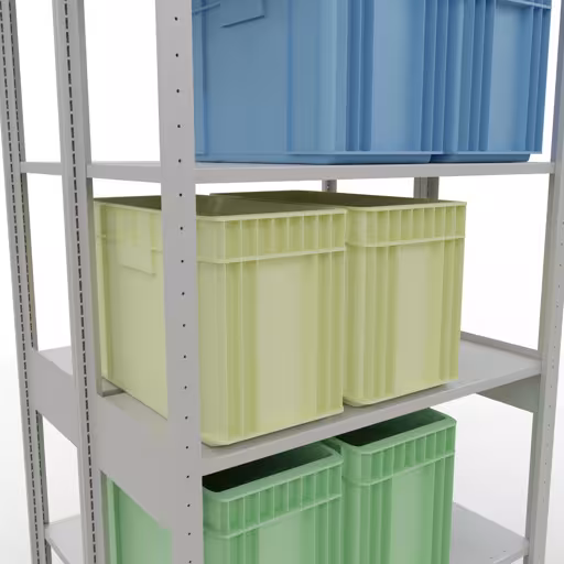 Andere weergave van het artikel basisplank, dubbele plank, legplank-insteeksysteem MULTIplus150, 2500 x 1000 x (2x400) mm, 2x6 legborden, RAL 7035 lichtgrijs uit de categorie legborden