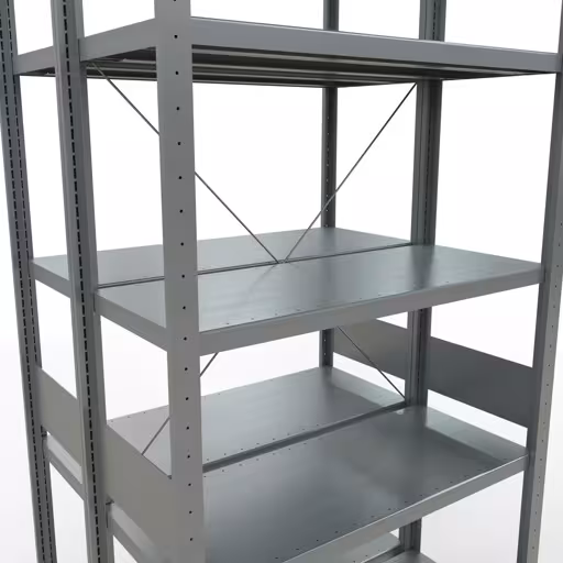 Basisplank, dubbele plank, rekkensysteem MULTIplus250, 3000 x 1000 x (2x400) mm, 2x7 planken, kruisschoor, verzinkt uit de categorie dubbele rekken met de GTIN 4058255035359 Basisplank, dubbele plank, stellingsysteem MULTIplus250, 3000 x 1000 x (2x400) mm, 2x7 planken, dwarsschoor, verzinkt van het merk Schulte Lagertechnik uit het rekkenassortiment