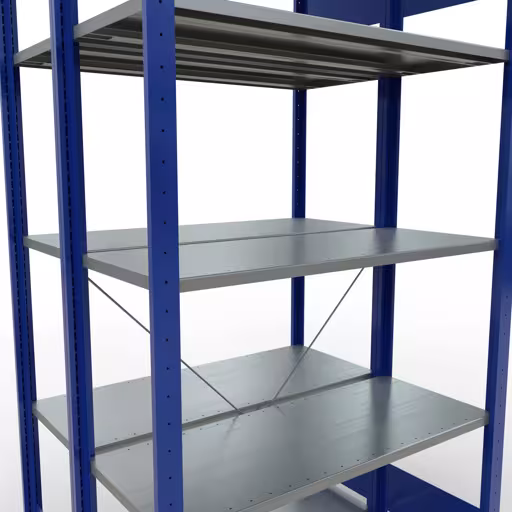 Andere weergave van het artikel Basisplank, dubbele plank, legplank-insteeksysteem MULTIplus150, 2000 x 1000 x (2x400) mm, 2x5 legborden, RAL 5010 gentiaanblauw uit de categorie legborden