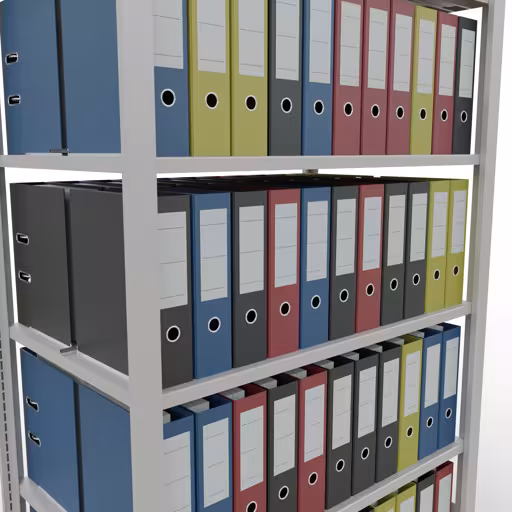 Afbeelding nr. 16 van het artikel, kantoorrekken, insteeksysteem MULTIplus150, 2000 x 1000 x 600 mm, 6 planken, met middenaanslag, lichtgrijs uit de productgroep kantoorrekken van Schulte Lagertechnik
