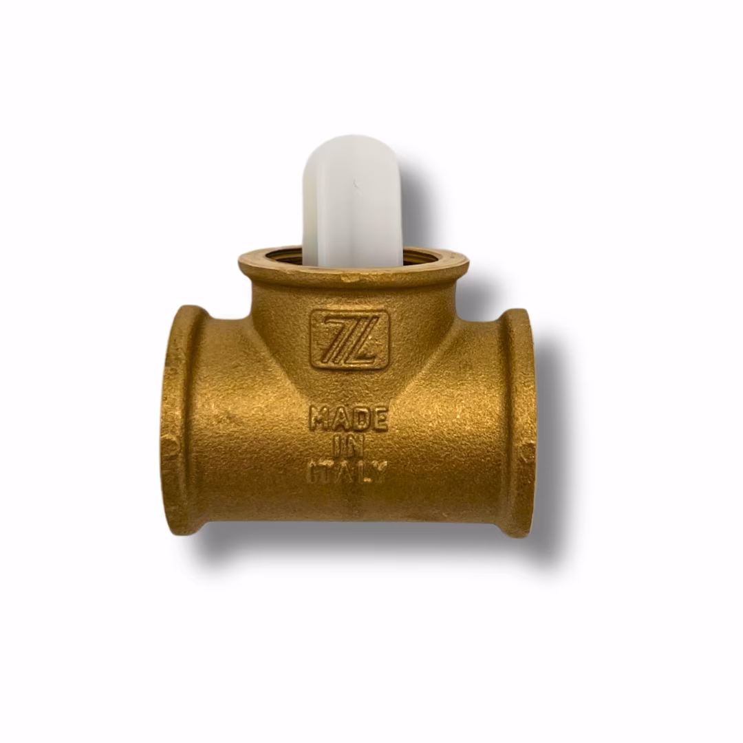 Zilio doorstroom messing T-stuk 3/4" voor drinkwatercontainers van Zilio Zilio doorstroom-messing T-stuk 3/4" voor drinkwatervaten uit de categorie Expansievaten met artikelnummer MT20D