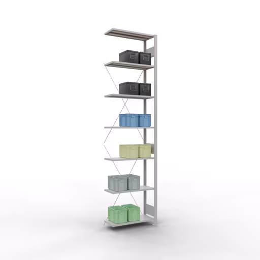 Productafbeelding nr. 12 van het artikel aanbouwrekken, legbord, insteeksysteem MULTIplus150, 3000 x 750 x 300 mm, 7 legborden, RAL 7035 lichtgrijs uit het insteeksysteem-assortiment van Schulte Lagertechnik