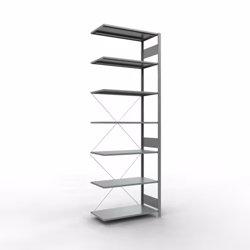 Aanbouwplank, hoekplank (veld C) 3000 x 1000 x 500, 7 planken, kruisschoor, verzinkt van Schulte Lagertechnik Aanbouwplank, hoekplank (veld C) 3000 x 1000 x 500, 7 planken, kruisschoor, verzinkt, hoekplanken, art.nr. 12757-ECK