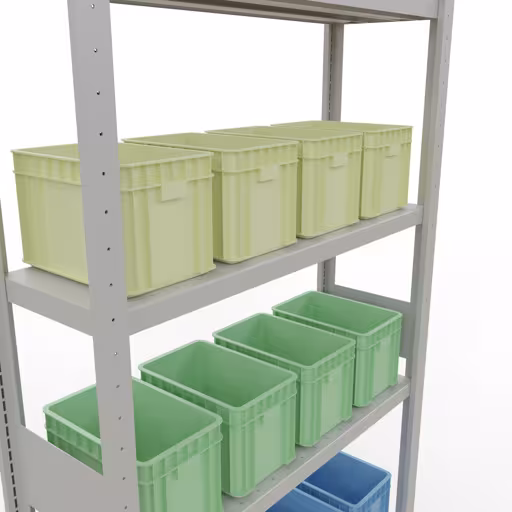 Figuur nr. 15 van het artikel basisplank, legbord, insteeksysteem MULTIplus330, 3000 x 1000 x 300 mm, 7 legborden, lengtestangen, RAL 7035 lichtgrijs uit de productgroep insteeksysteem van Schulte Lagertechnik.