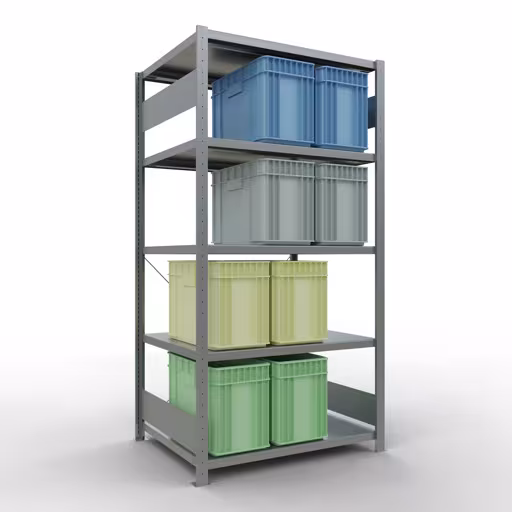 Productafbeelding nr. 14 van het artikel basisplank, legbord, insteeksysteem MULTIplus250, 2000 x 1000 x 800 mm, 5 legborden, dwarsschoor, verzinkt uit het assortiment insteeksysteem van het merk Schulte Lagertechnik