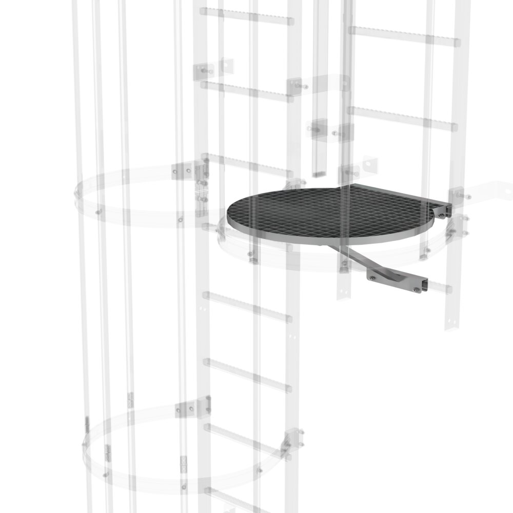 Munk overstapplatform tussen ladderdelen Ø 700 mm, gegalvaniseerd staal, van Günzburger Steigtechnik Munk transferplatform tussen laddersecties Ø 700 mm uit de categorie platformladders met artikelnummer 063961
