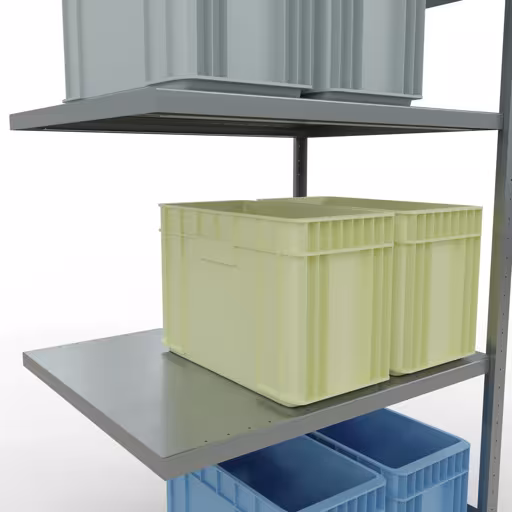 Figuur nr. 9 van het artikel aanbouwrekken, legbordstellingen, insteeksysteem MULTIplus330, 2000 x 1000 x 800 mm, 5 legborden, lengtestangen, verzinkt uit de productgroep insteeksysteem van het merk Schulte Lagertechnik.