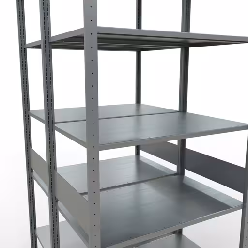 Productafbeelding nr. 13 van het artikel Basisplank, dubbele plank, rekkensysteem MULTIplus150, 3000 x 1000 x (2x600) mm (HxBxD), 2x7 planken, lengtestangen, verzinkt Afbeelding nr. 13 van het artikel basisplank, dubbele plank, legplank-insteeksysteem MULTIplus150, 3000 x 1000 x (2x600) mm, 2x7 legborden, lengtestangen, verzinkt uit de productgroep legborden van Schulte Lagertechnik