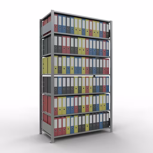 Afbeelding nr. 11 van het artikel, kantoorrekken, insteeksysteem MULTIplus150, 2300 x 1300 x 600 mm, 7 legborden, verzinkt, zonder middenaanslag uit de productgroep kantoorrekken van Schulte Lagertechnik