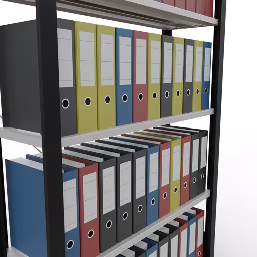Figuur nr. 13 van het artikel basisplank, kantoorplank, insteeksysteem MULTIplus85, 1800 x 1000 x 300 mm, 5 planken, kruisschoor, zonder aanslaglijst, zwart/lichtgrijs uit de productgroep kantoorplanken van Schulte Lagertechnik.