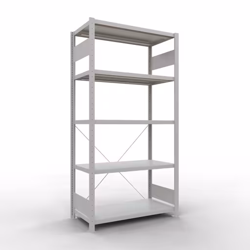 Basisplank, legplank, insteeksysteem MULTIplus250, 2000 x 1000 x 500 mm, 5 planken, kruisschoor, RAL 7035 lichtgrijs van Schulte Lagertechnik uit de categorie insteeksystemen