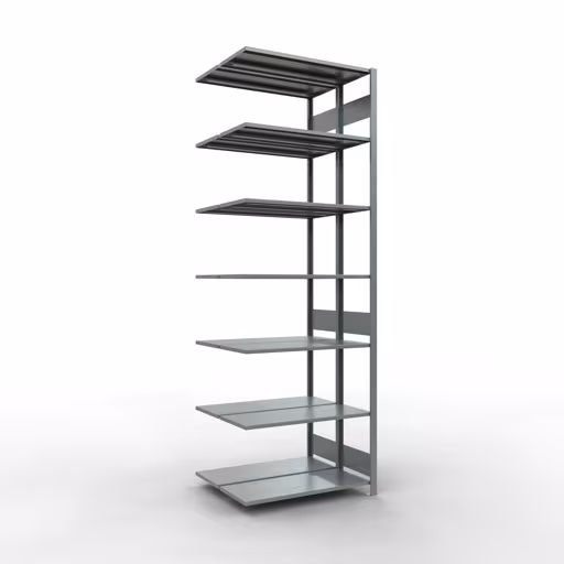 Afbeelding nr. 13 van het artikel aanbouwrekken, dubbele rekken, stellingrek insteeksysteem MULTIplus150, 3000 x 1000 x (2x400) mm, 2x7 planken, lengtestangen, verzinkt uit de stellingstelling productgroep van Schulte Lagertechnik