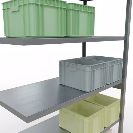 Afbeelding nr. 12 van het artikel aanbouwrekken, legbordstellingen, insteeksysteem MULTIplus250, 2500 x 1300 x 600 mm, 6 legborden, lengtestangen, verzinkt uit de productgroep insteeksysteem van Schulte Lagertechnik