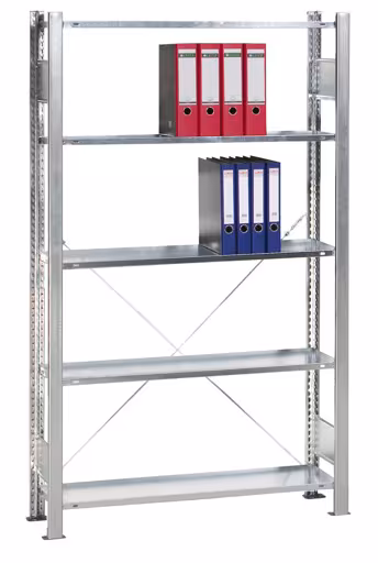 Extra afbeelding van het artikel, kantoorplankenschroefsysteem MULTIplus150, 1800 x 1000 x 600 mm, 5 planken, verzinkt, zonder middenaanslag uit schroefsysteem