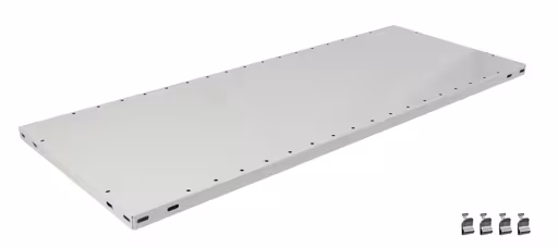 Afbeelding nr. 8 van het artikel extra plank MULTIplus150 750 x 400, RAL 7035 lichtgrijs, inclusief 4 plankdragers uit de insteeksysteem productgroep van Schulte Lagertechnik