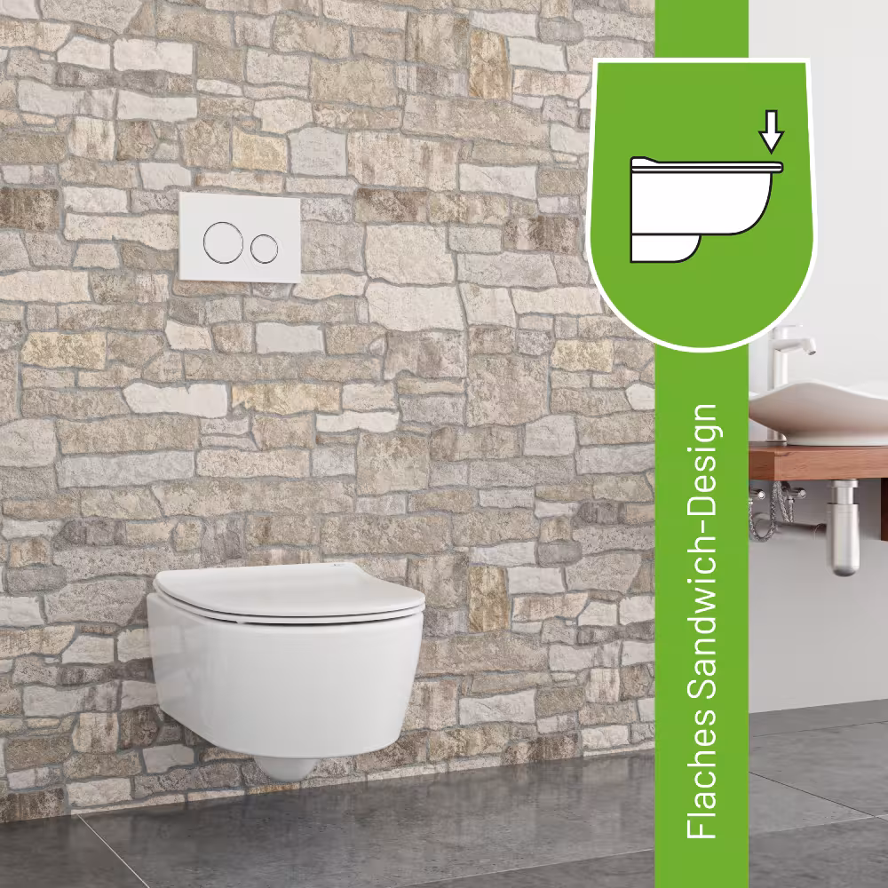 Figuur nr. 14 van het artikel Deluxe toiletbril D800 D-vorm wit met soft-close mechanisme voor onder andere Laufen Pro, Vitra S50 uit de productgroep badkamerkeramiek van het merk LUVETT