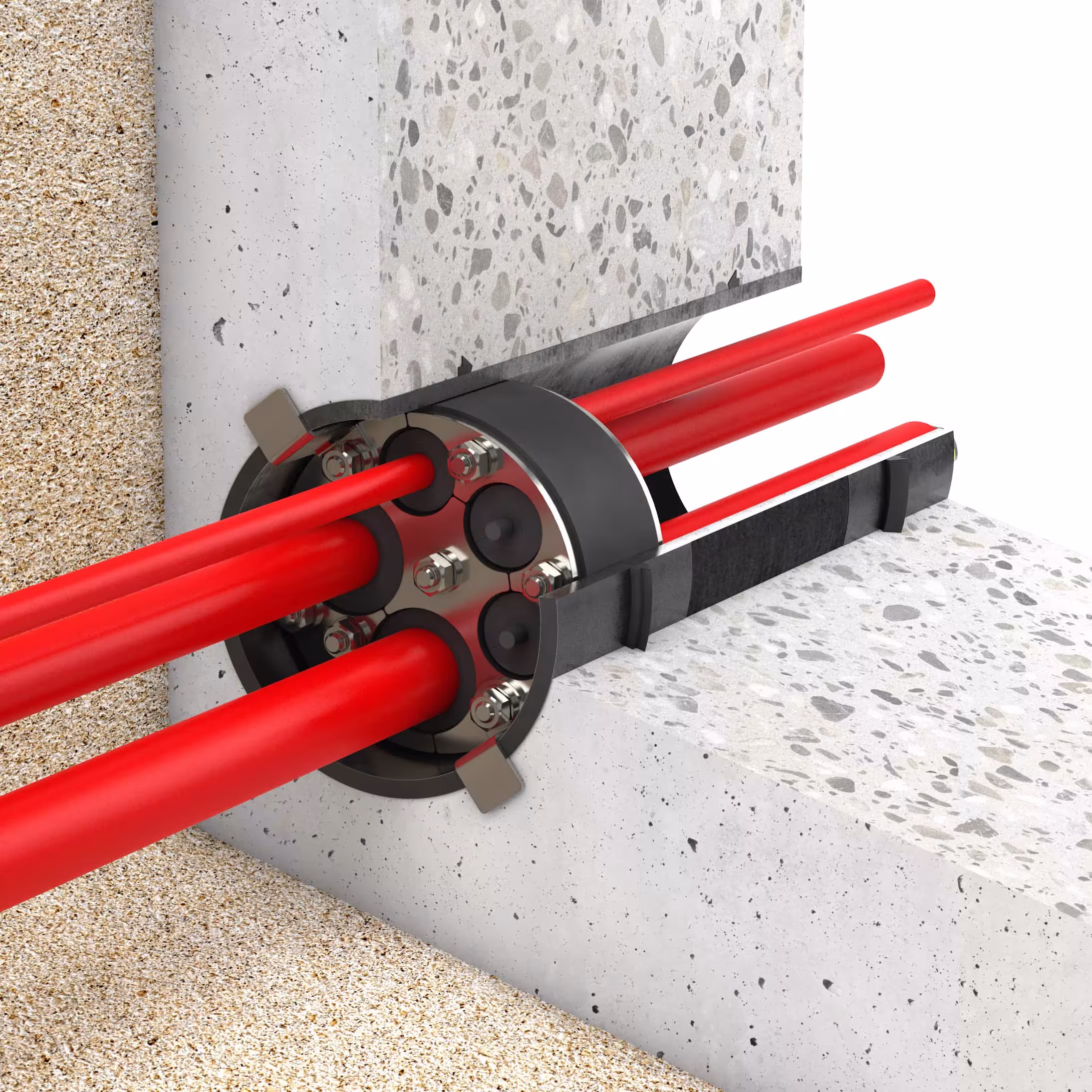 Rubberen persafdichting ZS 200 GPD200/G/40/ZS/V2A/EPDM/3x(22-54)+4x(4-25)+3x(4-20) van het merk UGA System-Technik uit het assortiment muurdoorvoeren