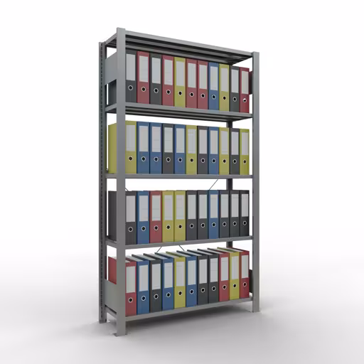 Figuur nr. 10 van het artikel Basisplank, kantoorplank MULTIplus85 insteeksysteem, 1800 x 1000 x 300 mm, 5 planken, kruisschoor, verzinkt, met aanslagbalk uit de productgroep kantoorplanken van Schulte Lagertechnik.