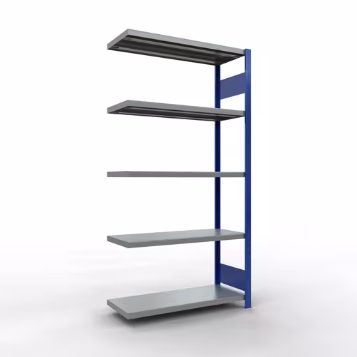 Afbeelding nr. 14 van het artikel aanbouwrekken, legbordstellingen, insteeksysteem MULTIplus330, 2000 x 1000 x 400 mm, 5 legborden, lengtestangen, RAL 5010 gentiaanblauw/verzinkt uit de productgroep insteeksysteem van Schulte Lagertechnik.