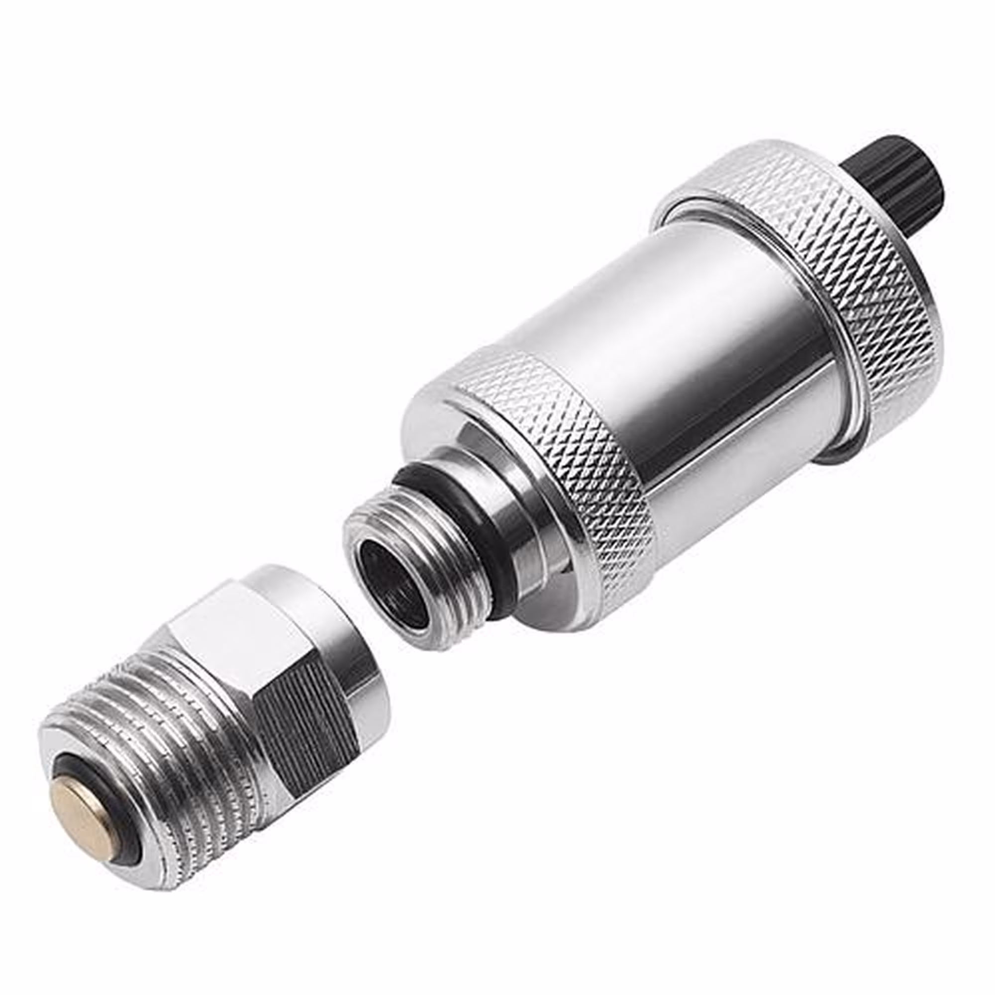 Automatische snelontluchter 1/2 inch met afsluiter, vernikkeld van het merk FigoFix uit het assortiment verwarmingsarmaturen