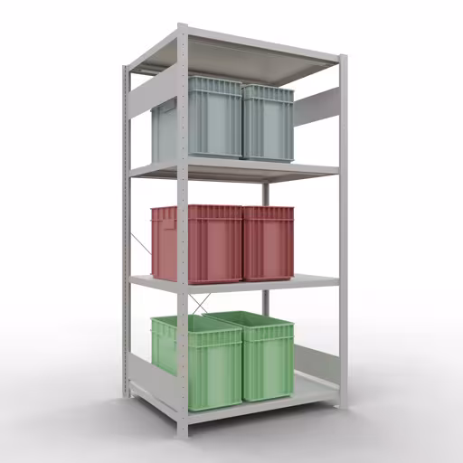 Figuur nr. 13 van het artikel basisplank, legbord, insteeksysteem MULTIplus330, 2000 x 1000 x 800 mm, 5 legborden, kruisschoor, RAL 7035 lichtgrijs uit de productgroep insteeksysteem van Schulte Lagertechnik.