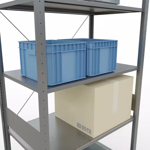 Figuur nr. 11 van het artikel basisrek, legplank-insteeksysteem MULTIplus85, 3000 x 1000 x 600 mm, 7 legborden, verzinkt uit de insteeksysteem-productgroep van Schulte Lagertechnik.
