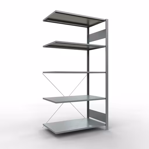 Figuur nr. 13 van het artikel aanbouwrekken, legbord-insteeksysteem MULTIplus150, 2000 x 1000 x 600 mm, 5 legborden, verzinkt uit de productgroep insteeksysteem van het merk Schulte Lagertechnik.
