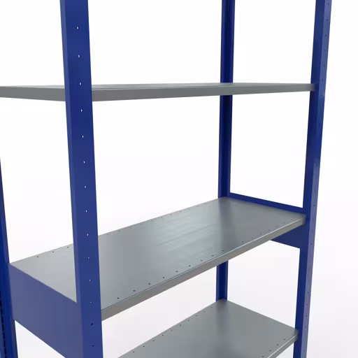 Extra afbeelding van het artikel Basisplank, legplank, insteeksysteem MULTIplus150, 2500 x 1000 x 400 mm, 6 legborden, lengtestangen, RAL 5010 gentiaanblauw/verzinkt vanaf basisplank