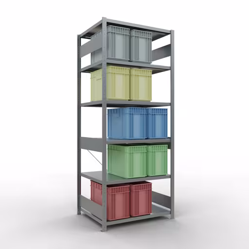 Productafbeelding nr. 12 van het artikel basisplank, legbord, insteeksysteem MULTIplus250, 2500 x 1000 x 800 mm, 6 legborden, dwarsschoor, verzinkt uit het assortiment insteeksysteem van het merk Schulte Lagertechnik