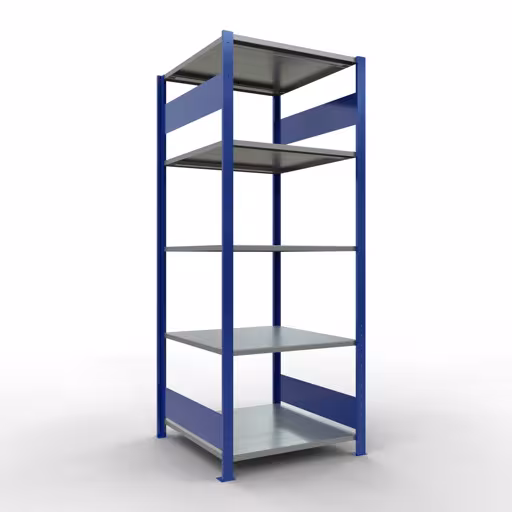 Extra afbeelding van het artikel basisplank, legplank, insteeksysteem MULTIplus150, 2000 x 750 x 800 mm, 5 legborden, RAL 5010 gentiaanblauw/verzinkt/verzinkt vanaf basisplank