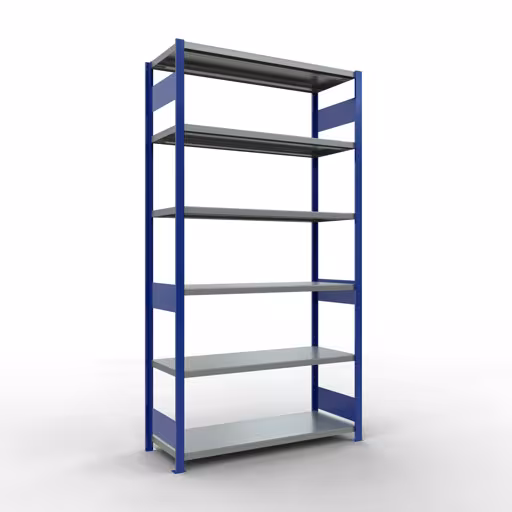 Figuur nr. 12 van het artikel basisrek, legbord, insteeksysteem MULTIplus250, 2500 x 1300 x 500 mm, 6 legborden, lengtestangen, RAL 5010 gentiaanblauw/verzinkt uit de insteeksysteem productgroep van Schulte Lagertechnik