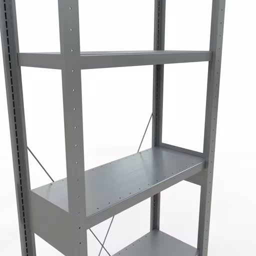 Basisplank, legbord, insteeksysteem MULTIplus250, 2500 x 750 x 300 mm, 6 legborden, kruisschoor, verzinkt van Schulte Lagertechnik met het artikelnr. 12931-75