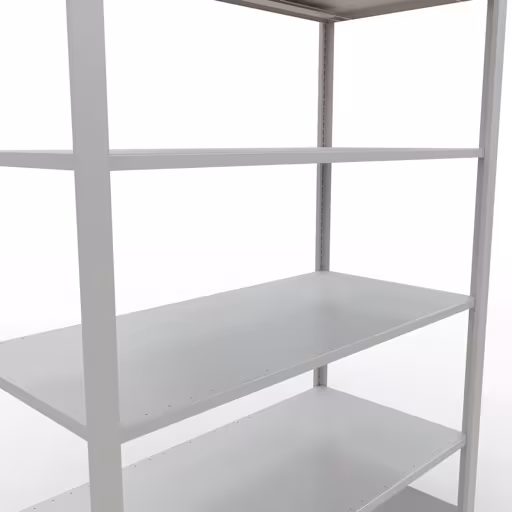 Basisrekken, kantoorrekken, insteeksysteem MULTIplus150, 2300 x 1300 x 600 mm, 7 planken, lengtestangen, zonder middenaanslag, lichtgrijs van Schulte Lagertechnik uit de categorie kantoorrekken