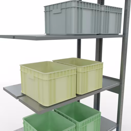 Afbeelding nr. 13 van het artikel aanbouwrekken, dubbele rekken, stellingrek insteeksysteem MULTIplus150, 2500 x 1000 x (2x300) mm, 2x6 planken, lengtestangen, verzinkt uit de productgroep stellingstellingen van Schulte Lagertechnik