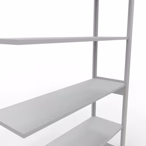 Extra afbeelding van het artikel Aanbouwrekken, legbordstellingen, insteeksysteem MULTIplus150, 2500 x 1300 x 400 mm (HxBxD), 6 legborden, lengtestangen, RAL 7035 lichtgrijs Extra afbeelding van het artikel Aanbouwrekken, legbord, insteeksysteem MULTIplus150, 2500 x 1300 x 400 mm, 6 legborden, lengtestangen, RAL 7035 lichtgrijs van aanbouwrekken