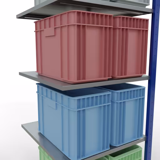 Extra afbeelding van het artikel opzetplank, legplank, insteeksysteem MULTIplus150, 2000 x 750 x 800 mm, 5 legborden, RAL 5010 gentiaanblauw/verzinkt/verzinkt vanaf opzetplank