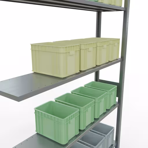 Aanbouwrekken, legbordstellingen, insteeksysteem MULTIplus150, 3000 x 1300 x 300 mm, 7 legborden, lengtestangen, verzinkt van Schulte Lagertechnik met artikelnr. 12737-130-LR