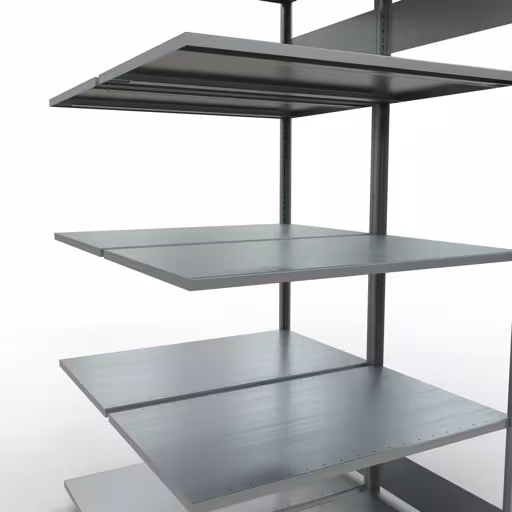 Afbeelding nr. 14 van het artikel aanbouwrekken, dubbele rekken, stellingrekken, insteeksysteem MULTIplus150, 2000 x 1000 x (2x600) mm, 2x5 planken, lengtestangen, verzinkt uit de productgroep stellingrekken van Schulte Lagertechnik
