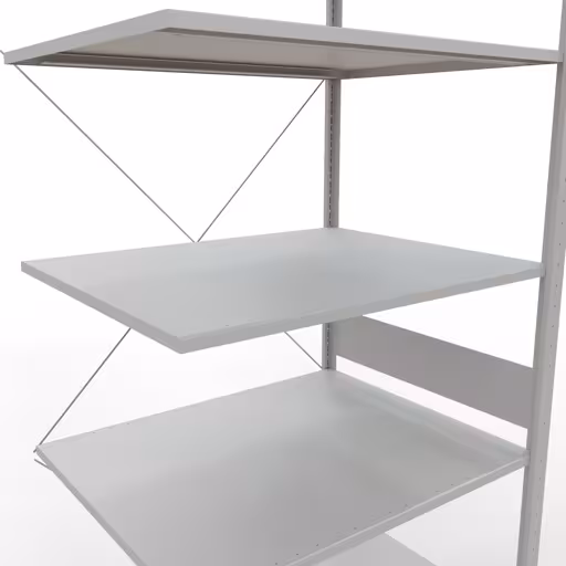 Aanbouwrekken, rekken, insteeksysteem MULTIplus150, 3000 x 1000 x 800 mm, 7 planken, RAL 7035 lichtgrijs van Schulte Lagertechnik uit de categorie insteeksystemen