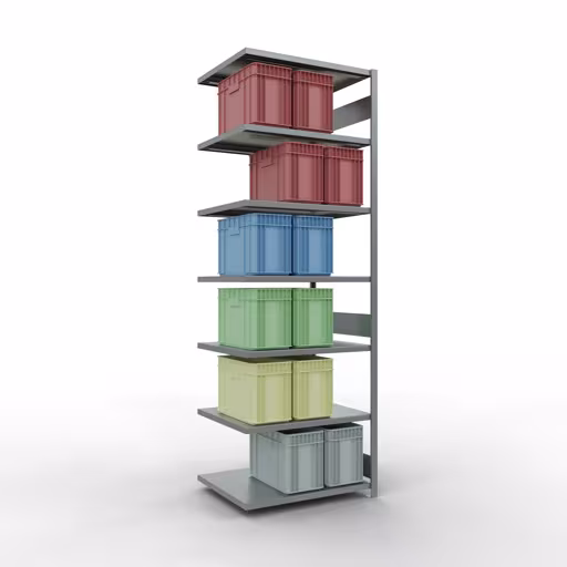 Productafbeelding nr. 15 van het artikel Aanbouwrekken, legbordstellingen, insteeksysteem MULTIplus330, 3000 x 1000 x 800 mm (HxBxD), 7 legborden, lengtestangen, verzinkt Afbeelding nr. 15 van het artikel aanbouwrekken, legbordstellingen, insteeksysteem MULTIplus330, 3000 x 1000 x 800 mm, 7 legborden, lengtestangen, verzinkt uit de productgroep insteeksysteem van Schulte Lagertechnik