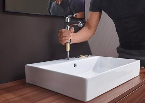Hansgrohe METRIS 110 ééngreeps wastafelmengkraan, nominale breedte 15 ComfortZone 110 met verzinkbare afvoer G 1 1/4 inch chroom