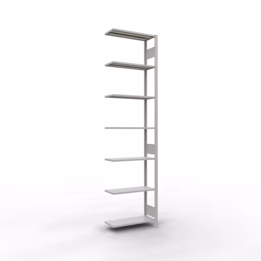 Aanbouwrek, stelling, insteeksysteem MULTIplus150, 3000 x 750 x 300 mm, 7 legborden, lengtestangen, RAL 7035 lichtgrijs van Schulte Lagertechnik uit het assortiment insteeksysteem
