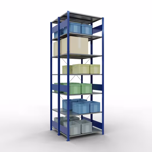 Extra afbeelding van het artikel Basisplank, dubbele plank, plankinsteeksysteem MULTIplus150, 3000 x 1000 x (2x1000) mm (HxBxD), 2x7 planken, kruisschoor, RAL 5010 gentiaanblauw Extra afbeelding van het artikel Basisplank, dubbele plank, plankinsteeksysteem MULTIplus150, 3000 x 1000 x (2x1000) mm, 2x7 planken, kruisschoor, RAL 5010 gentiaanblauw uit dubbele planken