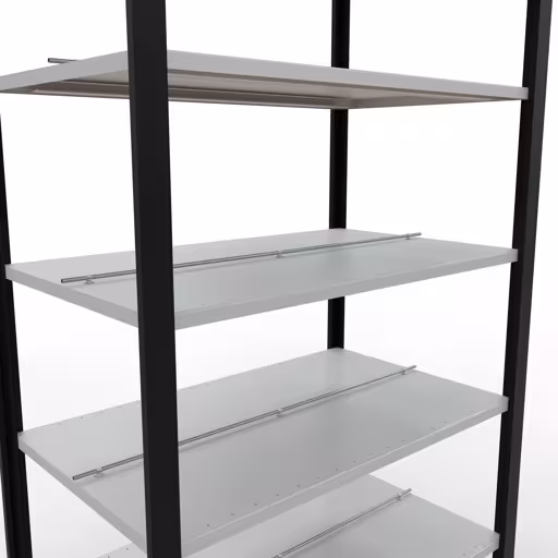 Afbeelding nr. 14 van het artikel, kantoorrekken, insteeksysteem MULTIplus150, 2300 x 1000 x 600 mm, 7 planken, met middenaanslag, zwart/lichtgrijs uit de productgroep kantoorrekken van Schulte Lagertechnik