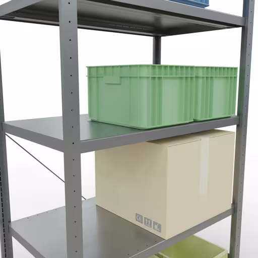 Basisplank, legbord, insteeksysteem MULTIplus250, 2000 x 1000 x 600 mm, 5 legborden, kruisschoor, verzinkt van Schulte Lagertechnik met het artikelnr. 12960